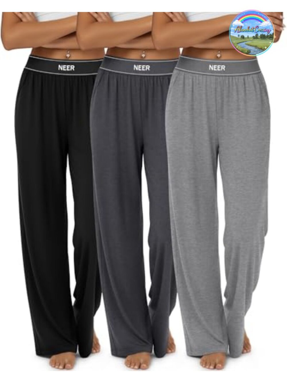 Women's Wide Leg Sweatpants High Waist Cotton Joggers Lounge Pants